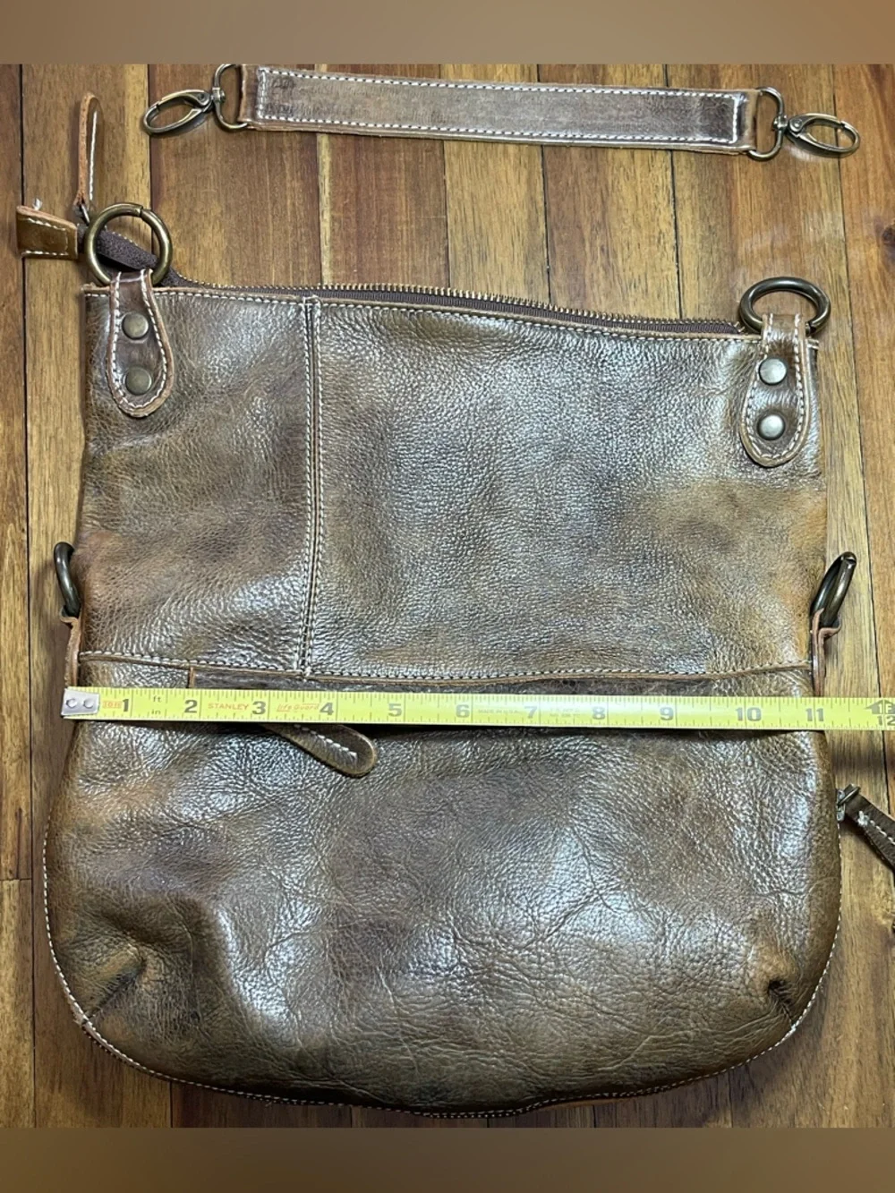 Bed Stu Tahiti fold over brown leather bag - Picture 5 of 13